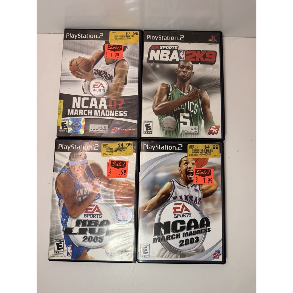 PS2 Basketball Game Lot NCAA 07 2003 NBA 2K9 NBA Live 2005